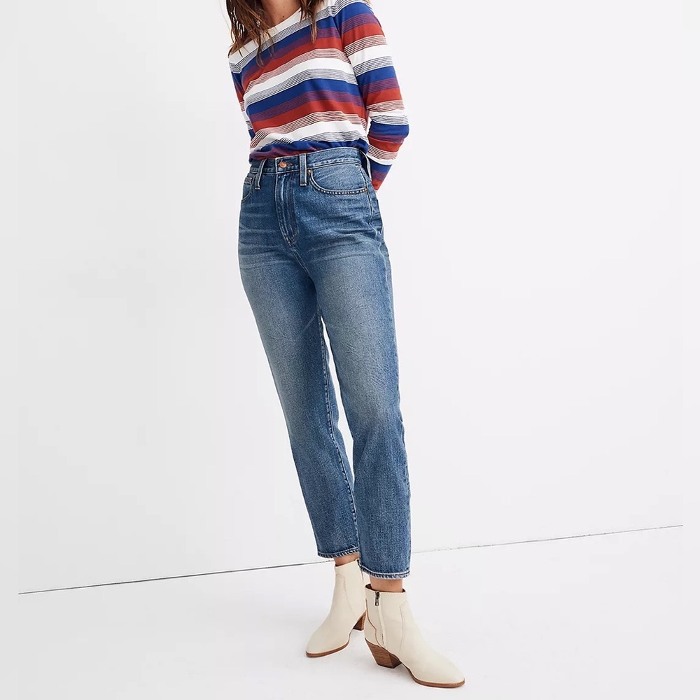 Madewell High-Rise Straight Jeans in Medium Blue